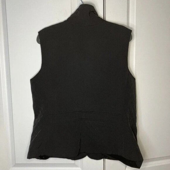 Talbots Black Quilted Old Money Preppy Equestrian Neutral Button Down Vest Large - Picture 7 of 7